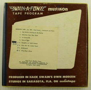 Vintage Hack Swain of Sarasota Musikon Tape Program 3 Reel To Reel 2