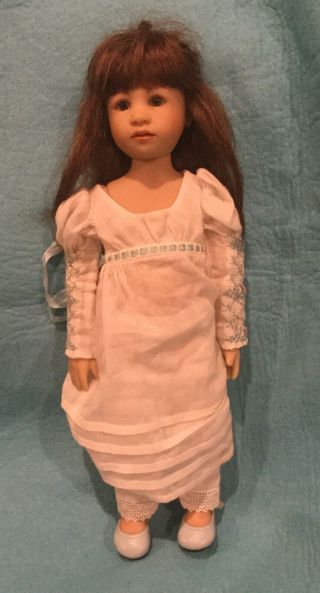 Heidi Plusczok Puppen Limited Edition Doll In White Dress And Blue Shoes 10”