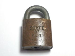 Small Vintage State Of N.  J.  Best Padlock No Key