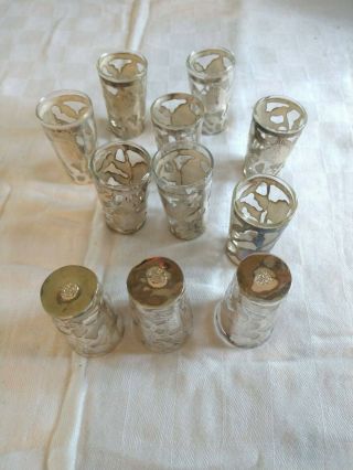 Vintage Sterling Silver And Glass Communion Cups Set Of 11 Cups