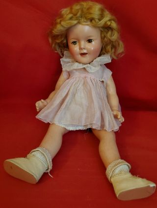 Sweet Vintage 1930s 16 " Composition Ideal Shirley Temple Doll Mark 16
