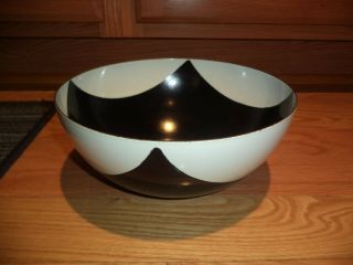 RARE BLACK & WHITE CATHRINEHOLM NORWAY ENAMEL BOWL 9 1/2 