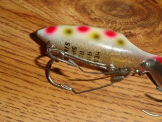 VINTAGE FISHING LURE HEDDON RIVER RUNT N9110S NO SNAG STRAWBERRY W/BRUSH BOX 8