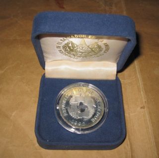 1992 El Salvador Civil War (1980 - 1992) Proof Silver Coin " Rare & Scarce