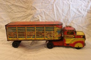 1940s Vintage Marx Cattle Hauler And Truck - Tin Litho - No.  303 - All