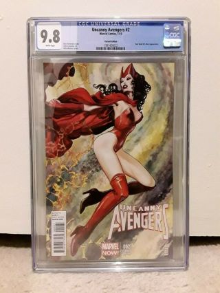 Uncanny Avengers 2 1:100 Milo Manara Scarlet Witch Variant Cgc 9.  8 Rare Htf