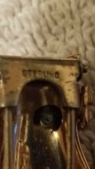 Vintage Coro Craft Sterling silver Rhinestone Fur Clip 6