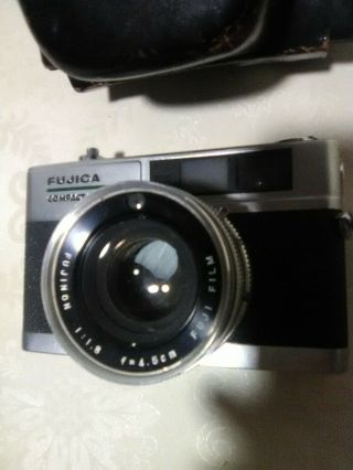 Fujica Compact Deluxe 35mm Rangefinder Film Camera & Case Rare Vintage EXC.  COND 2