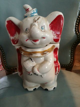 Very Rare And Clever Patented " 4 In 1 " Vintage Disney Dumbo Turnabout Cookie Jar