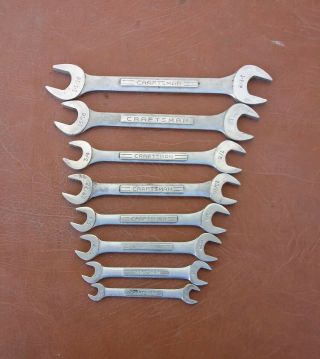 Craftsman 8 Pc Vintage =v= Sae Open End Wrench Set 3/8 " - 1&1/8 " Made In Usa