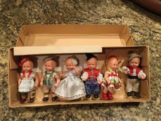 Edi Puppen Set Of 6 Celluloid Dolls Made In Germany