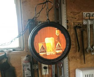 Vintage Blatz Rotating Beer Keg Motion Sign Late 1950 ' s Early 1960 ' s Brewerania 2