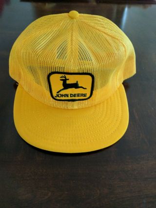 Vtg Louisville Mfg Co John Deere Patch All Mesh Cap Snapback Trucker Hat Usa