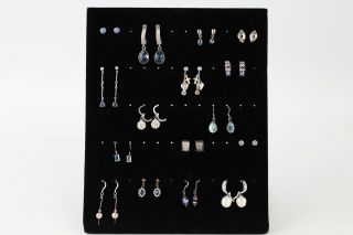 16 X Vintage.  925 Sterling Silver Earrings Pearl,  Stone Set,  Rhinestone (85g)