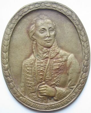 Casimir Pulaski Polish And American Hero Vintage Plaque Plate Poland
