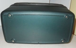 Vintage Dark Green Samsonite Beauty Makeup Train Case Suitcase 2 Keys Great 6