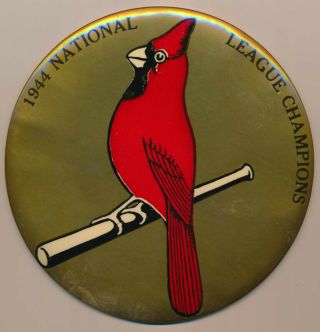 Rare 1944 Baseball St Louis Cardinals National League Champions Pin Button Coin