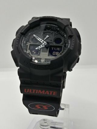 Casio G - Shock Series Analog - Digital Black Dial Ga100 Suzuki Marine Rare Htf