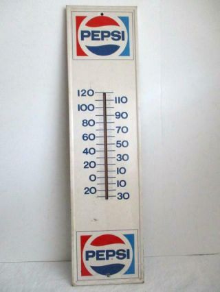Vtg Peps1 Cola Advertising Thermometer Sign - Kenton Ohio 1971