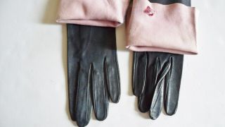 Vintage Black Leather Gloves Womens Opera Length 19.  5 