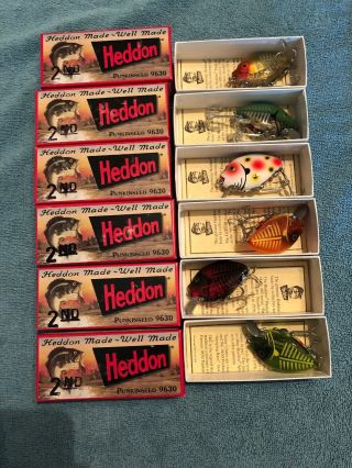 Heddon Punkinseed 9630 Set Of 6.  All Marked 2nd In Boxes.