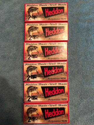Heddon Punkinseed 9630 Set of 6.  All marked 2nd in boxes. 3