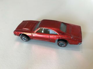 1969 Hot Wheels Redline Custom Dodge Charger Red Vintage Car