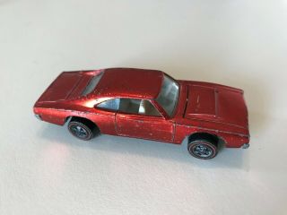 1969 Hot Wheels Redline Custom Dodge Charger Red Vintage Car 3