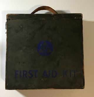 Vintage Industrial Mine Safety Appliances Msa First Aid Kit Box Medical Complete