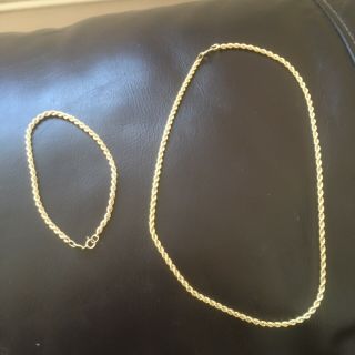 Vintage 9ct Gold Rope Chain Necklace