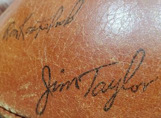 RARE SIGNED 1961 Green Bay Packers football - Lombardi Starr Nitschke,  AUTO 7