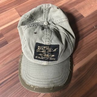 Vintage Rrl Ralph Lauren Canvas Logo Hat Cap Distressed Olive