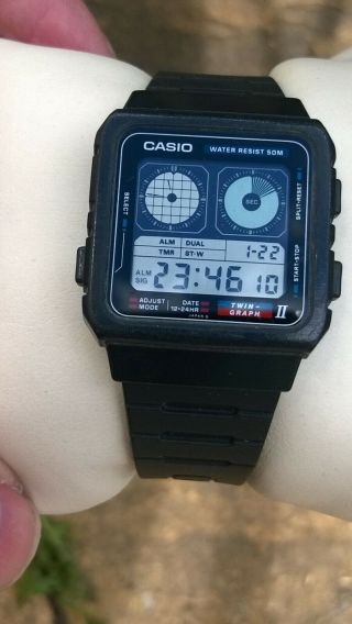 Casio AE - 21W Twin Graph Vintage LCD Digital Watch - Much sought after,  Very rare 2