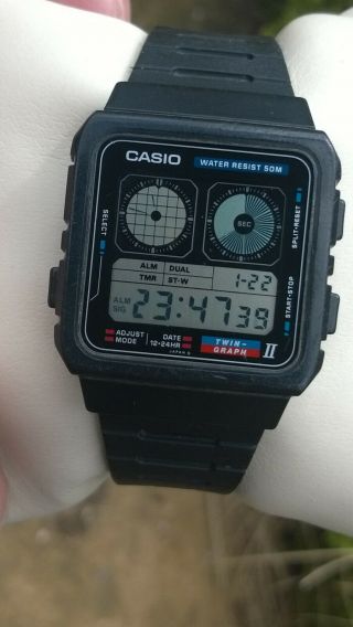 Casio AE - 21W Twin Graph Vintage LCD Digital Watch - Much sought after,  Very rare 4