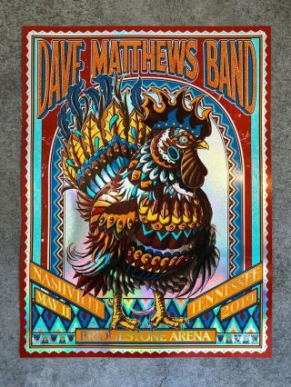 F4d Bioworkz Dmb Nashville Rainbow Foil Poster - Rare 50 Made / Dave Bridgestone