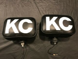 Vintage KC HiLites 7a 100 watt lights with NOS vinyl covers 5