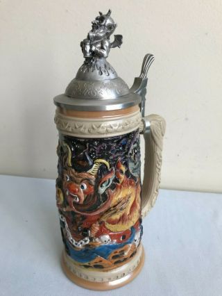 Munktiki Painted Krampus Beer Stein Munkstein Mitch O ' Connell Tiki Mug - RARE 9