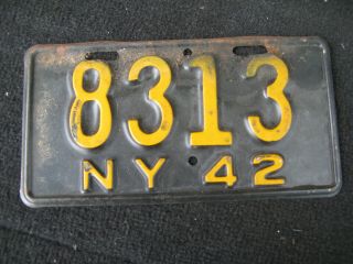 Vintage Pre - War 1942 Ny York Motorcycle License Plate