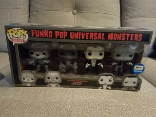 Funko Pop Movies: Universal Monsters 4 Pack B&w Gemini Exclusive - Rare
