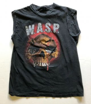 Vtg 80s Wasp Animal Tour 1984 - 85 Sleeveless T Shirt Heavy Metal Music