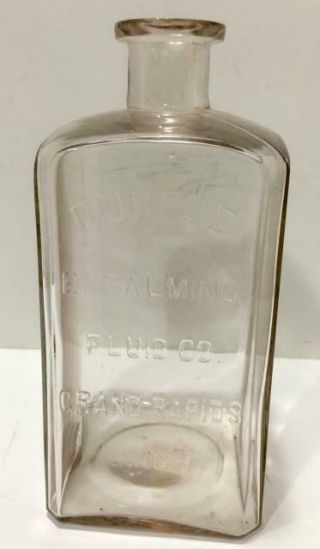 Vtg C1890s Mortician Embalming Fluid Bottle Durfee Co Grand Rapids Michig