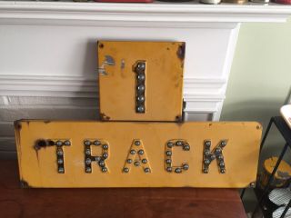 Yellow 1 Track Railroad Sign Approx 20 " X 14 " W/ Marbles Heavy Rare