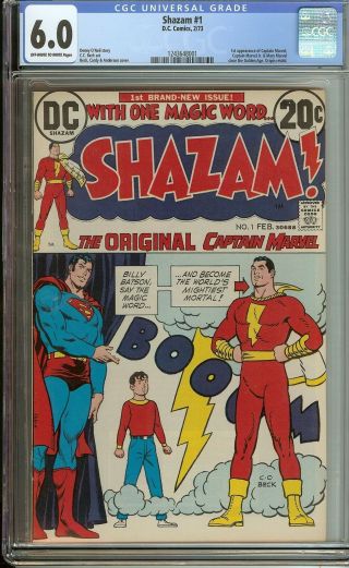 Shazam 1 Cgc 6.  0 Vintage Dc Comic Key 1st Captain Marvel Since Golden Age