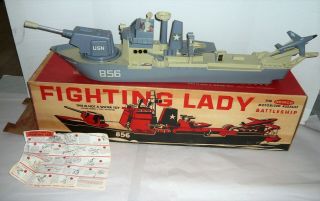 Vintage Remco Fighting Lady Usn 856 Battleship W/box
