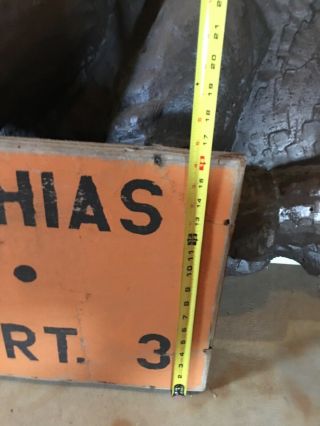 Vintage Wooden Road Sign MACHIAS TO RT.  3 MAINE HIGHWAY SIGN RARE WOODEN 8