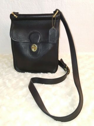 Coach Vintage Murphy Willis Black Small Leather Flap Crossbody Bag 9930