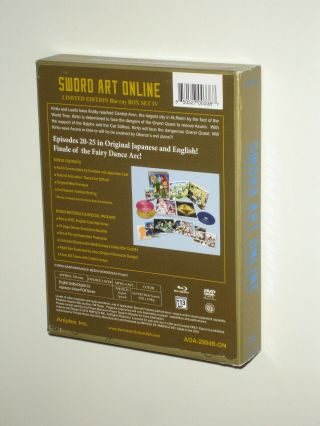 Sword Art Online Season 1 Volume IV 4 Aniplex Limited Blu - Ray Box Set Rare Anime 9