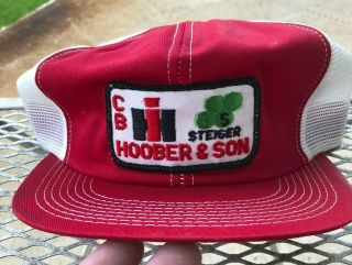 Vintage Case Ih Tractor Farm Trucker Hat Snapback Hat Cap K Brand Usa Made Patch