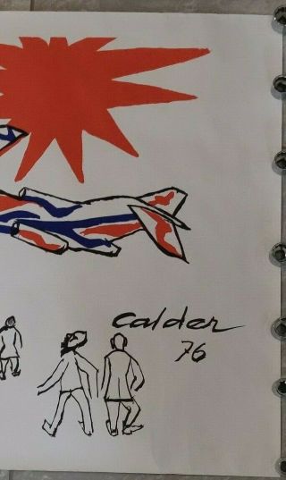 Rare 1976 Alexander Calder Lithograph Braniff Airlines 33x23 & Letter from CEO 2