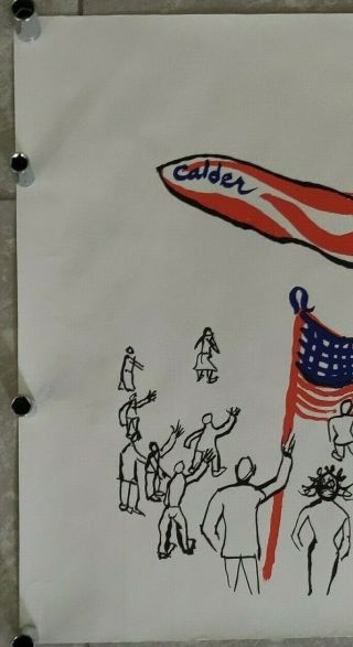 Rare 1976 Alexander Calder Lithograph Braniff Airlines 33x23 & Letter from CEO 4